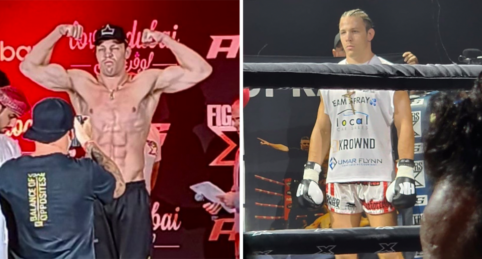 MAFS' Jaden Aynor during a boxing match in Dubai.