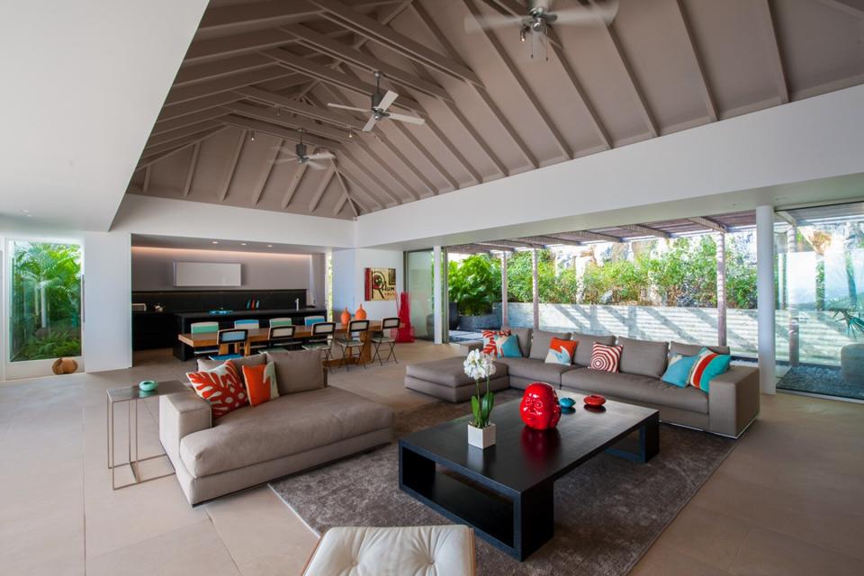 Living room in a St Barts Villa