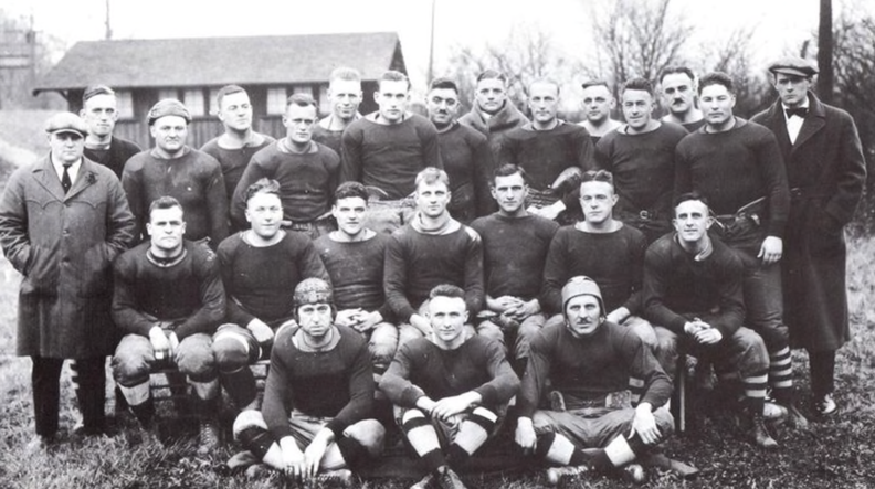 These members of the Dayton Triangles played the Columbus Panhandles on Oct. 3, 1920, competing in the first professional football game of the league formed in Canton that later became the National Football League.