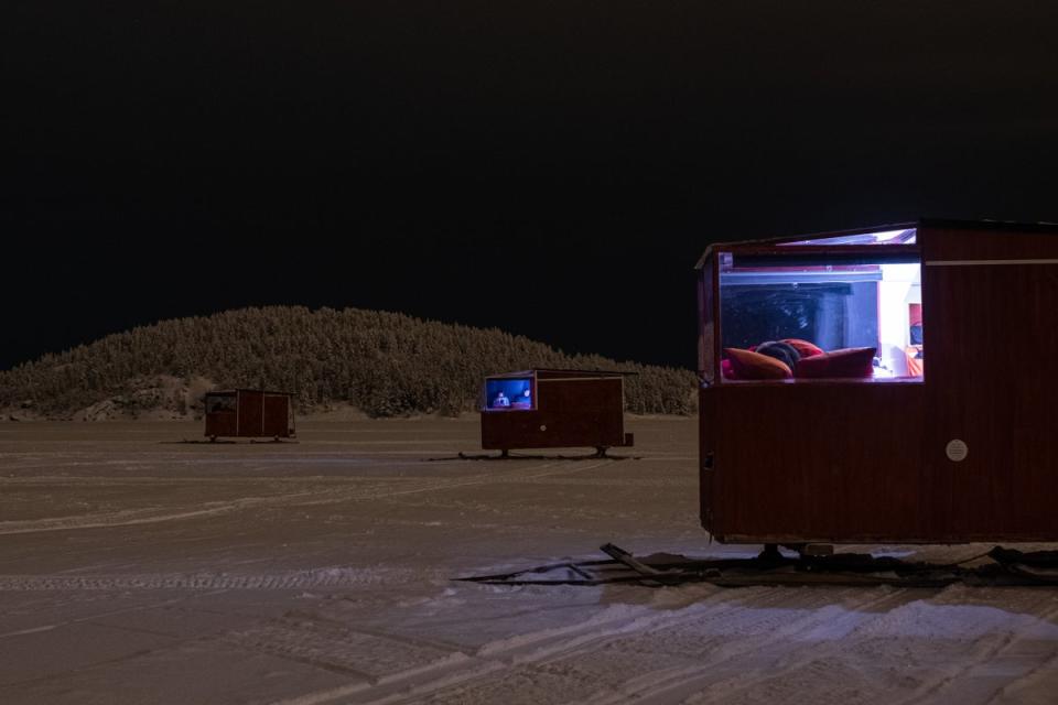 Heated Mobile Cabins offer the chance to sleep on the frozen lake (Tim Bird)