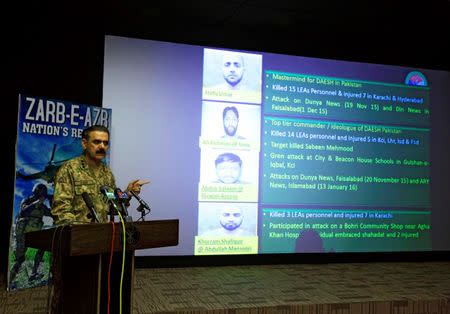 Lieutenant General Asim Bajwa, the military's top spokesman speaks during a news conference in Rawalpindi, Pakistan, September 1, 2016. REUTERS/Faisal Mahmood