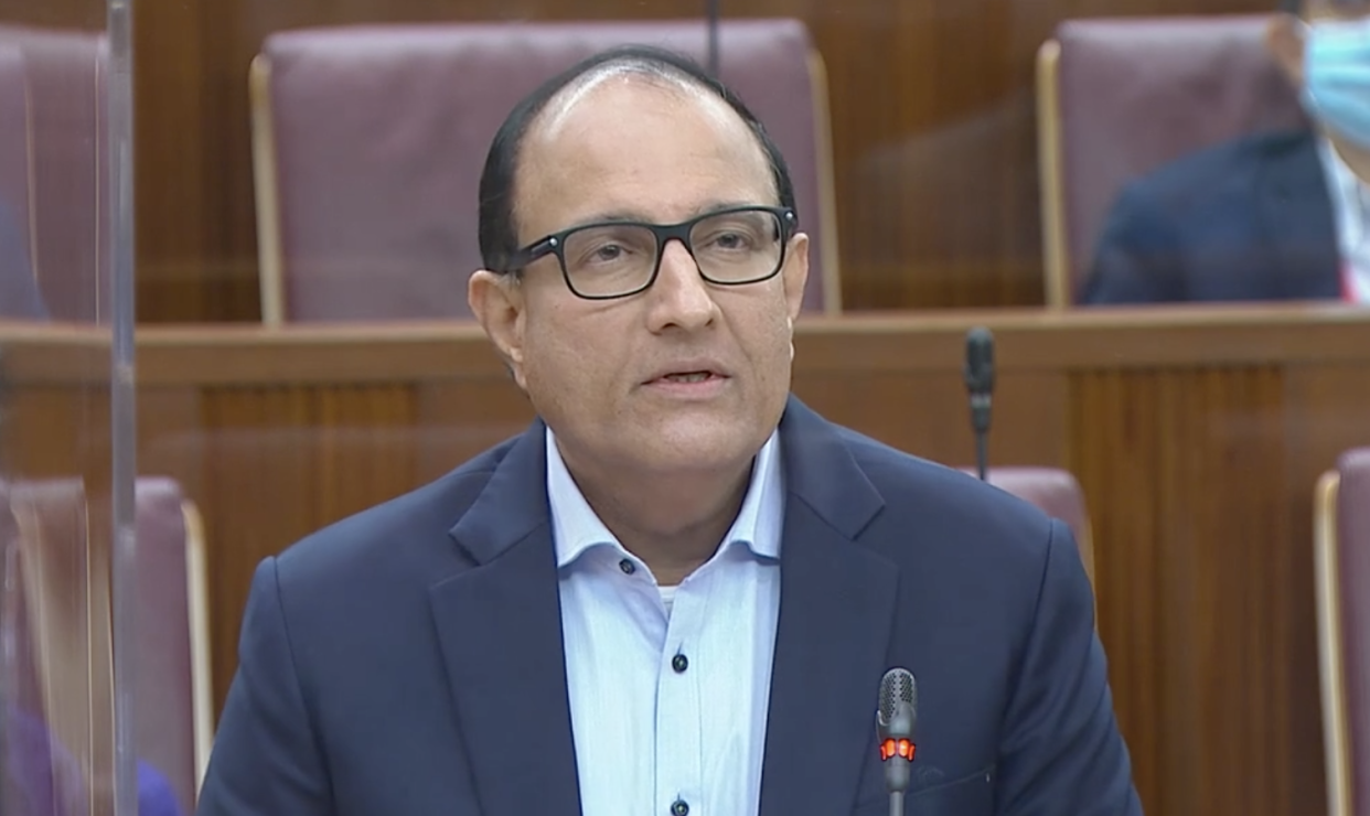 Communications and Information Minister S Iswaran in Parliament on 4 September, 2020. (PHOTO: Parliament screengrab)