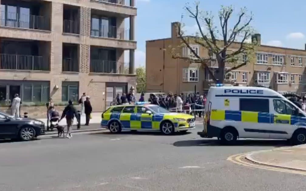 Police at the scene in Edgware, north London