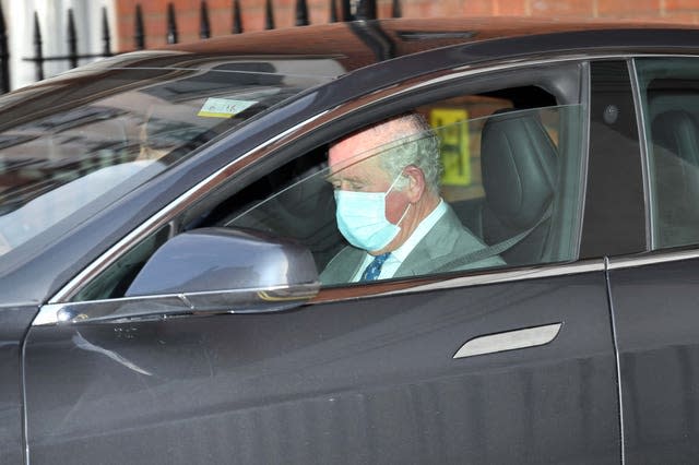 The Prince of Wales leaving the King Edward VII's Hospital