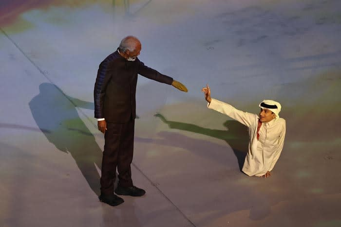 Morgan Freeman en la inauguración del Mundial de Qatar