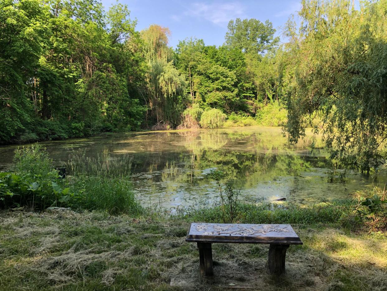 Visitors to the Audubon Society's Mishawaka nature sanctuary can hike by this pond after eating pancakes on July 4.