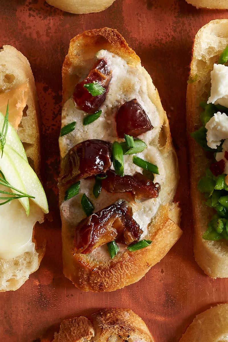 Blue Cheese and Date Crostini