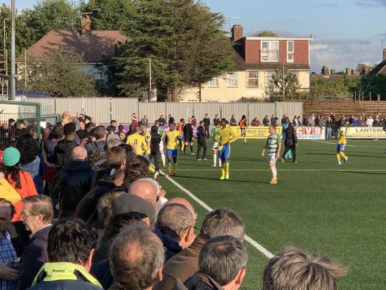 Haringey players walked off the pitch vs Yeovil (PA)