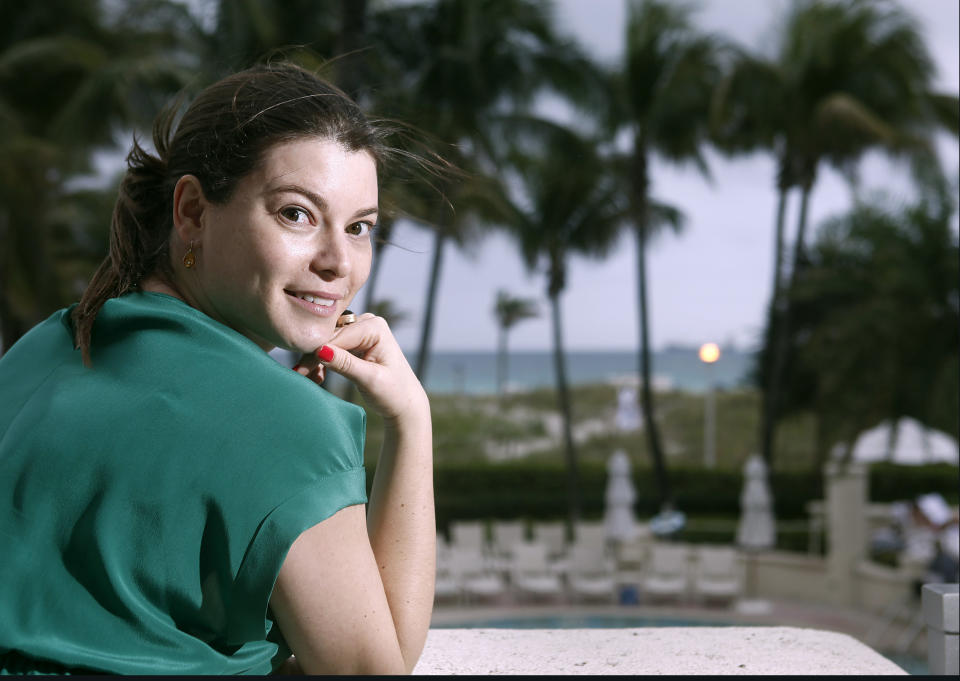 Top Chef judge and author Gail Simmons poses for a portrait during the South Beach Wine and Food Festival, Saturday, Feb. 25, 2012 in Miami. (AP Photo/Carlo Allegri)