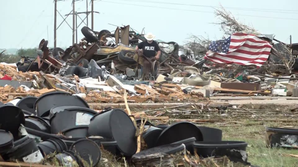 Storm damage is seen in Matador, Texas, on June 22, 2023. - KCBD