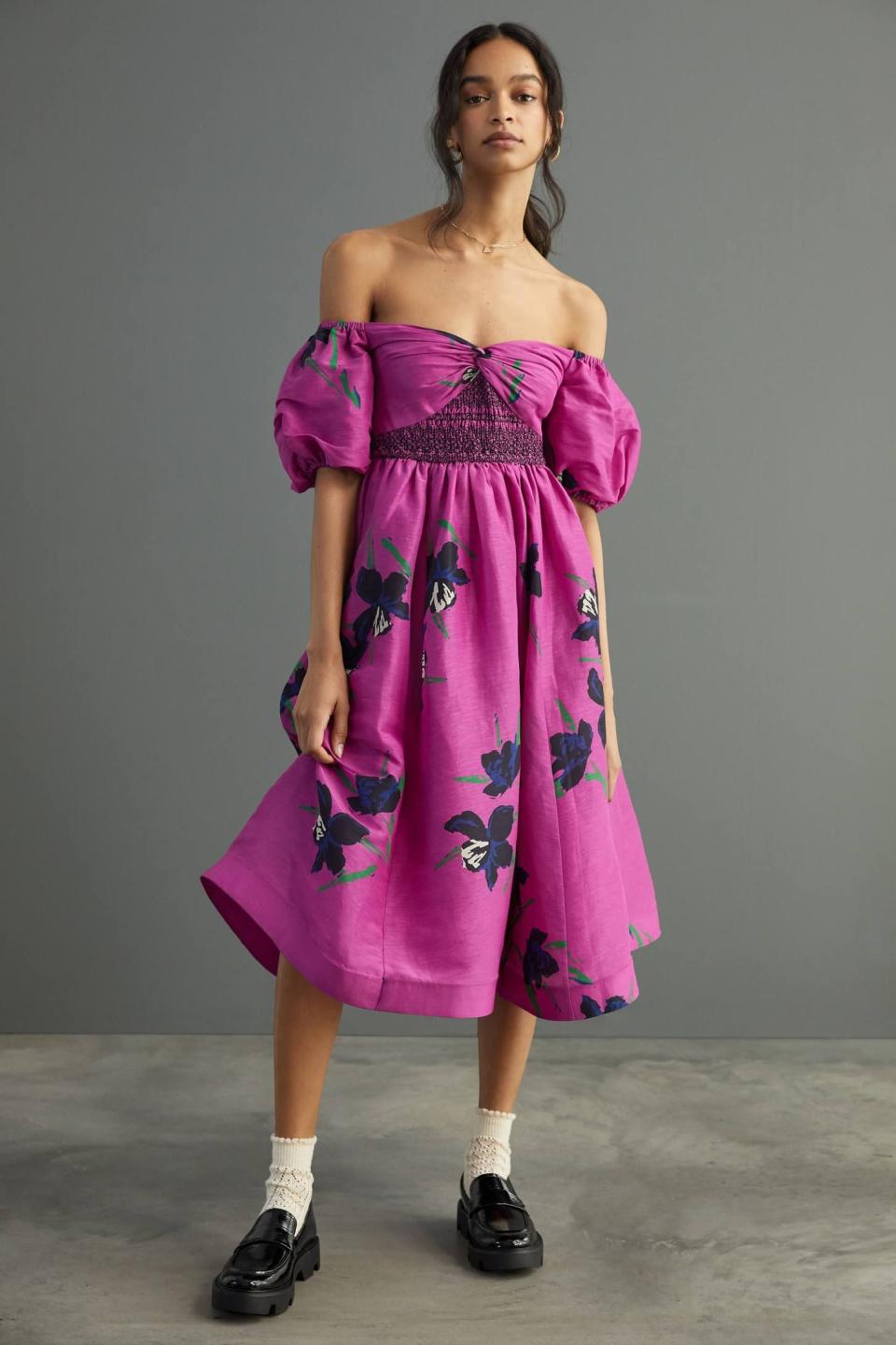 4) Off-The-Shoulder Midi Dress