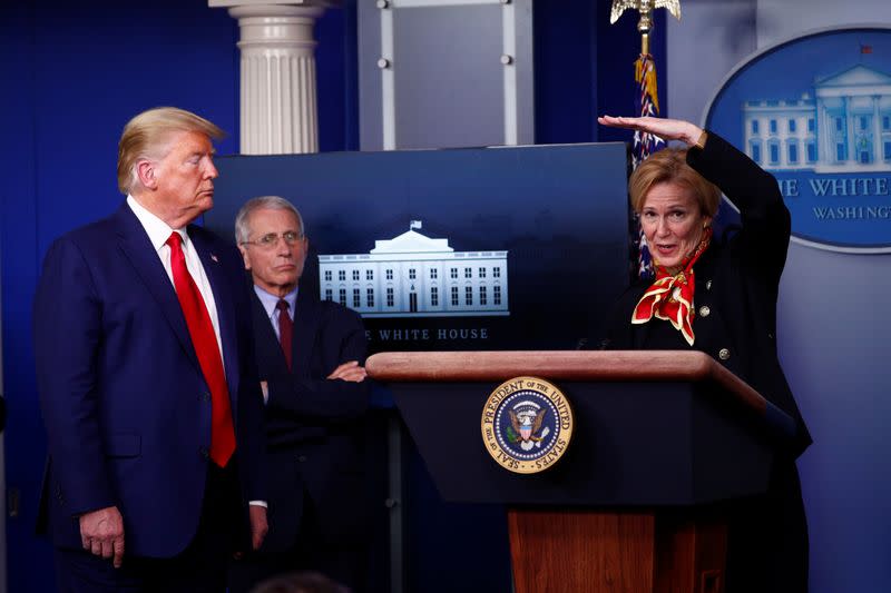 U.S. President Trump leads daily coronavirus response briefing at the White House in Washington