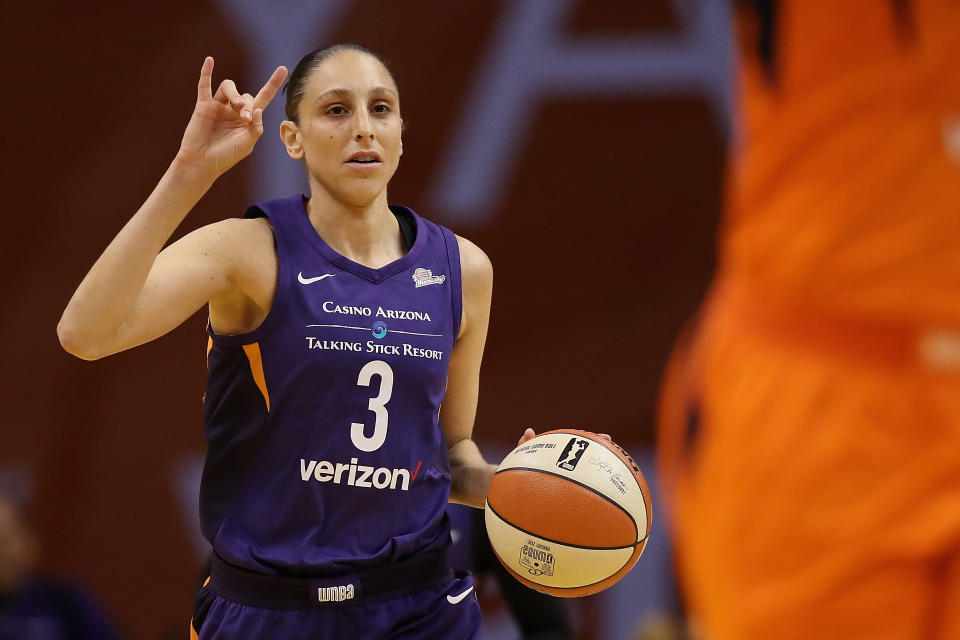 Phoenix Mercury guard Diana Taurasi will lead the team in their playoff game against the Seattle Storm. Before the game started, they held a moment of silence for the late John McCain. (Getty Images)