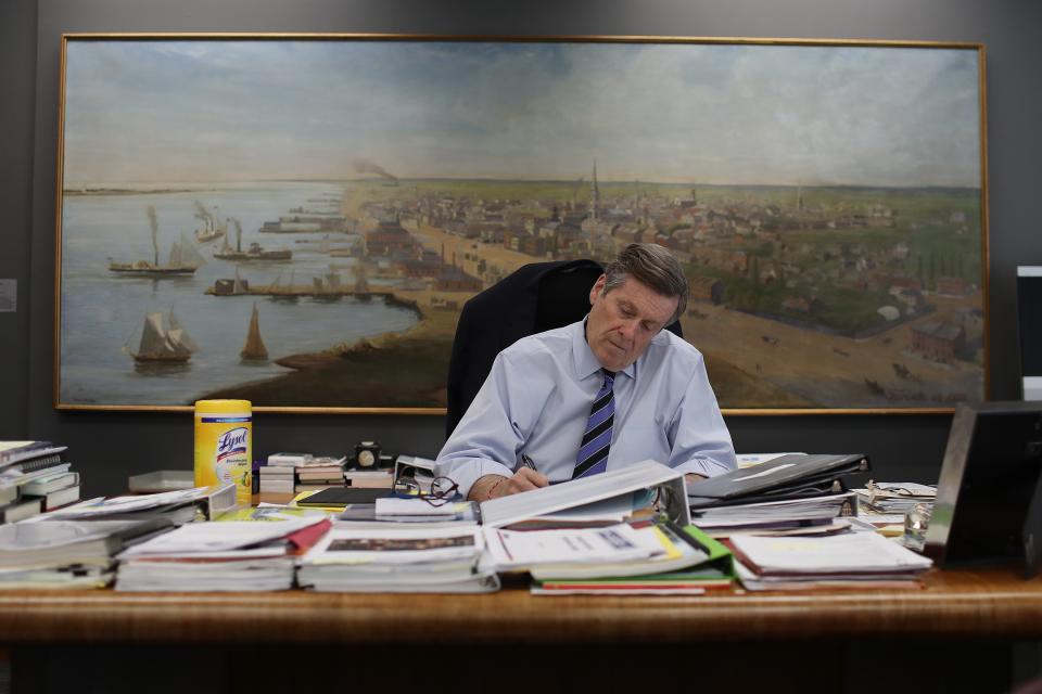 TORONTO, ON - MARCH 26: Mayor John Tory is out of isolation and back to work at City Hall.        (Rene Johnston/Toronto Star via Getty Images)