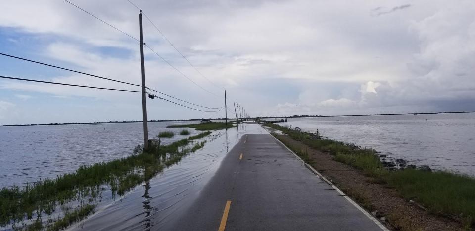 Water levels closed Island Road on the Isle de Jean Charles