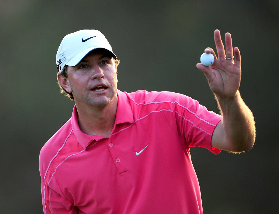 Lucas Glover looks toward the gallery during the third round of the 2010 Sentry Tournament Championship at the Plantation course in Maui, Hawaii. (Sam Greenwood/Getty Images)