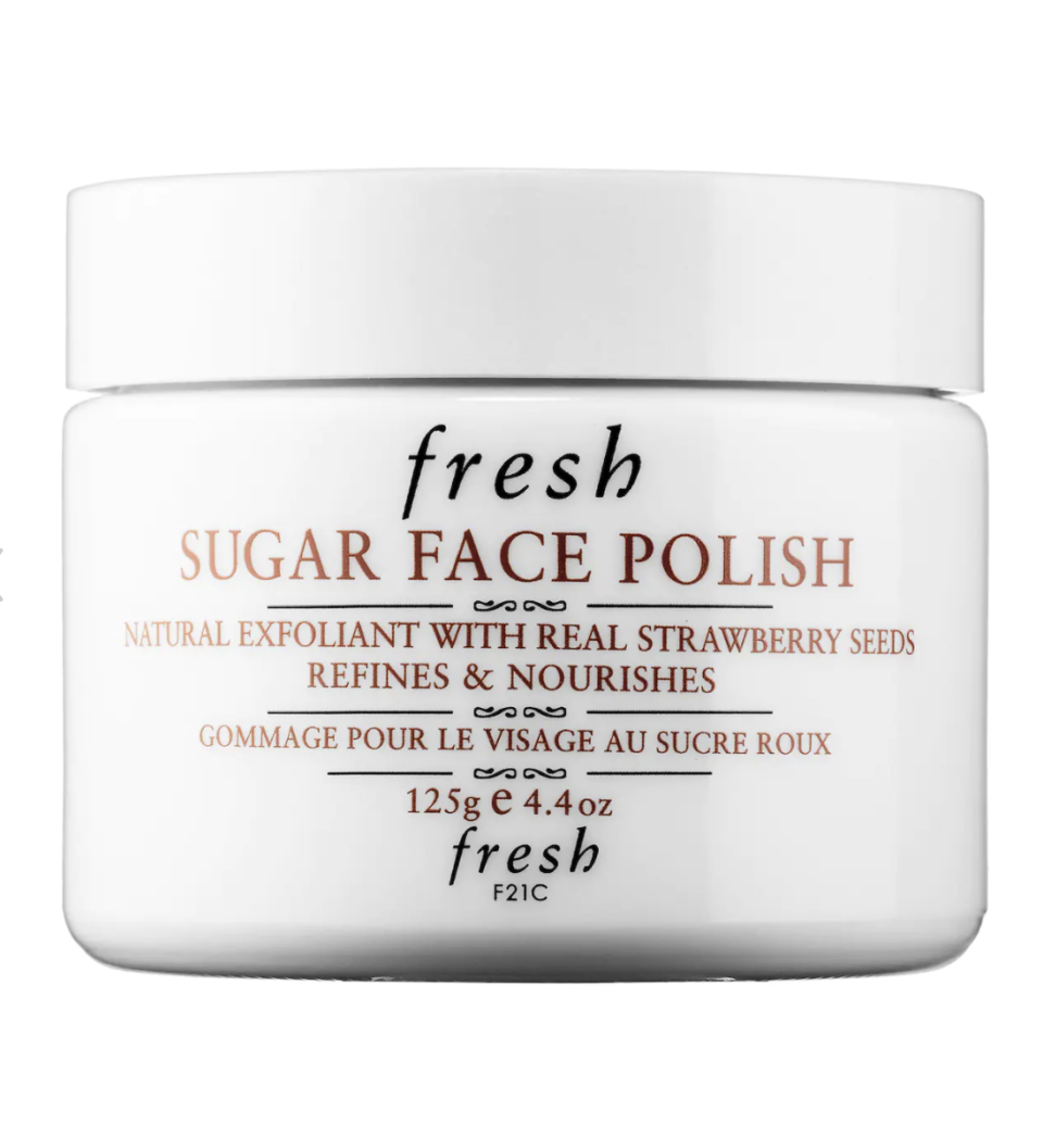 <p><a href="https://go.redirectingat.com?id=74968X1596630&url=https%3A%2F%2Fwww.sephora.com%2Fproduct%2Fsugar-face-polish-P12295&sref=https%3A%2F%2F" rel="nofollow noopener" target="_blank" data-ylk="slk:Shop Now;elm:context_link;itc:0;sec:content-canvas" class="link ">Shop Now</a></p><p>Fresh Sugar Face Polish Exfoliator</p><p>sephora.com</p><p>$67.00</p><span class="copyright">sephora.com</span>