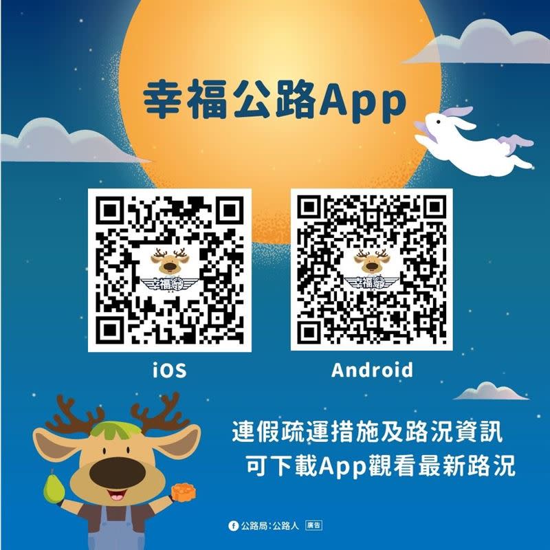 公路局表示，用路人可下載幸福公路App查詢最新路況。（圖／交通部公路局提供）