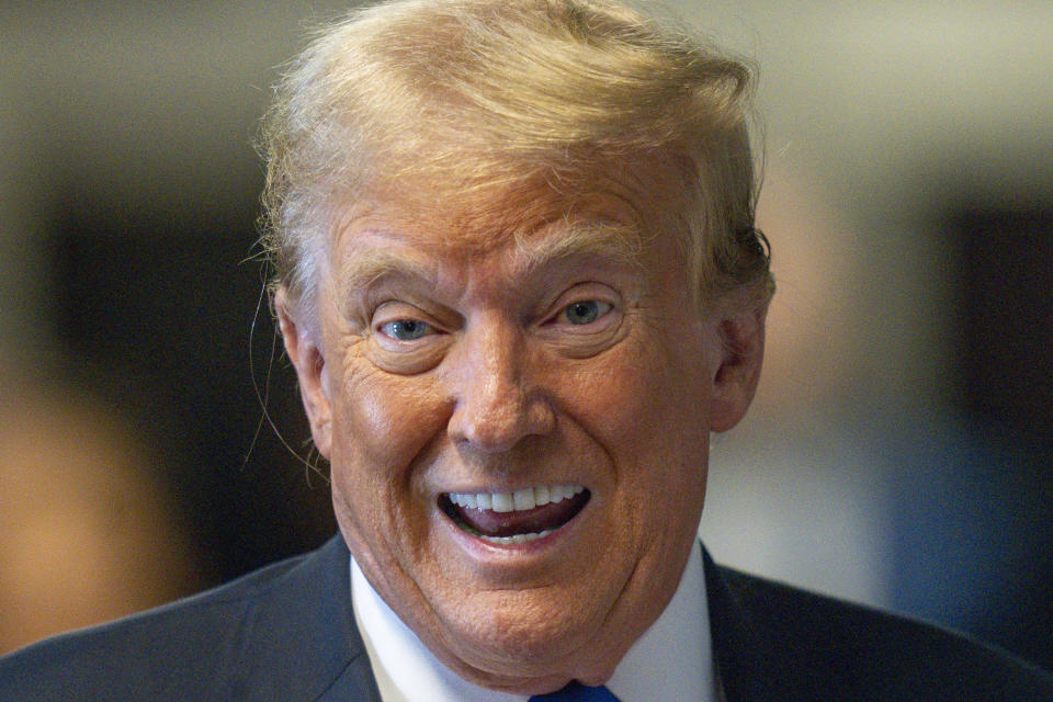 El expresidente Donald Trump llega al tribunal en Manhattan para las deliberaciones del jurado en su caso penal en Nueva York, el jueves 30 de mayo de 2024. (Steven Hirsch/New York Post vía AP, Pool)