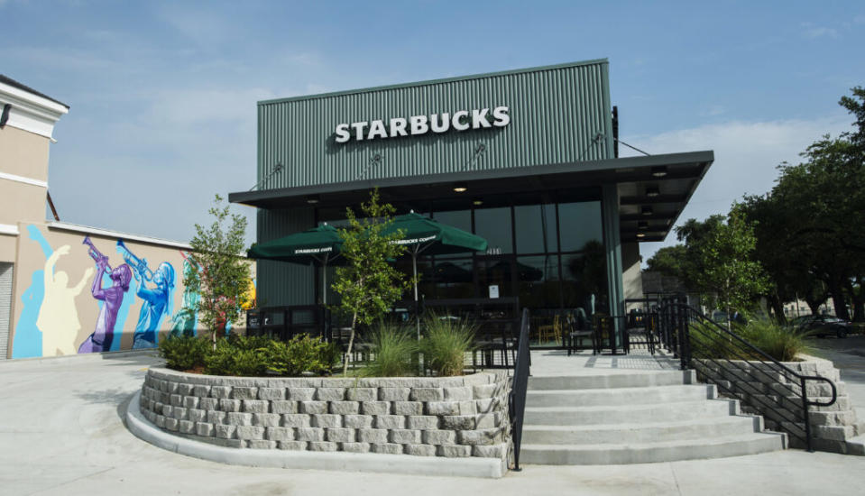 Exterior shot of a Starbucks store in New Orleans.