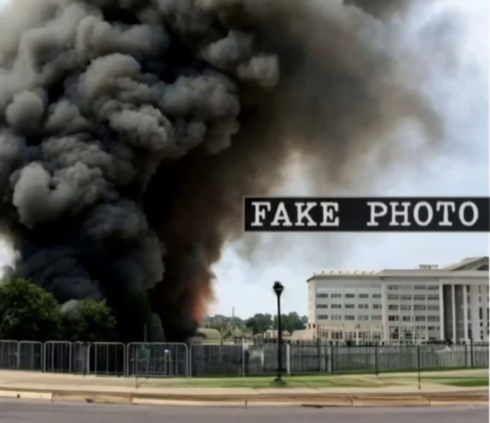 Fake photo of Pentagon on fire.