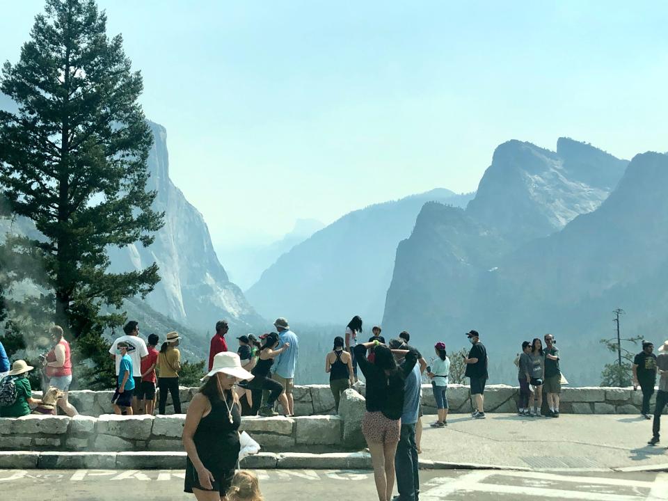 crowds in yosemite national park
