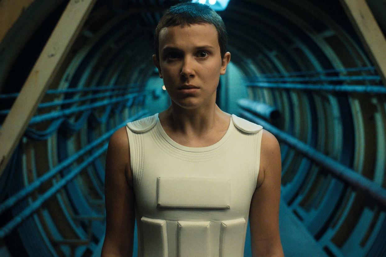 STRANGER THINGS. Millie Bobby Brown as Eleven in STRANGER THINGS.