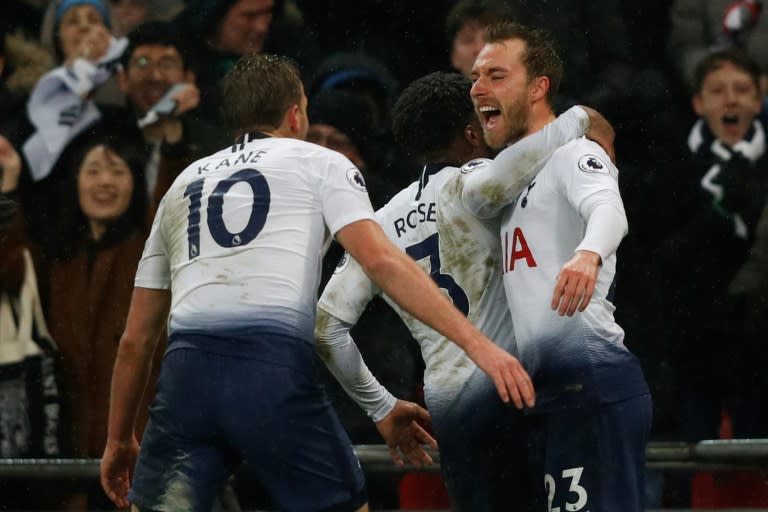 Christian Eriksen celebrates seeing off Burnley