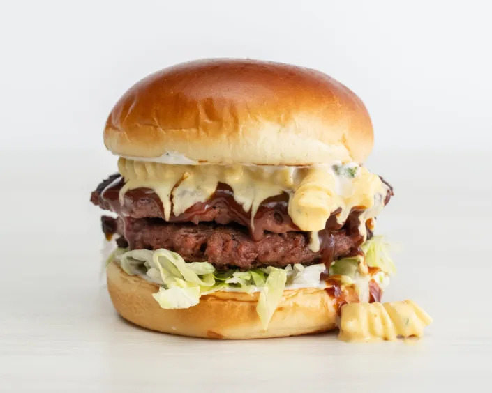 Alger calls this Beyond burger-based sandwich the perfect meal for those craving both a burger and creamy macaroni and cheese. (Photo: Veggie Grill)
