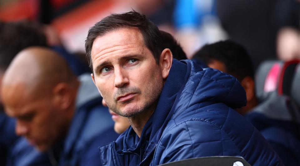 Chelsea interim manager Frank Lampard looks on during the Premier League match between AFC Bournemouth and Chelsea at the Vitality Stadium on May 6, 2023 in Bournemouth, England.