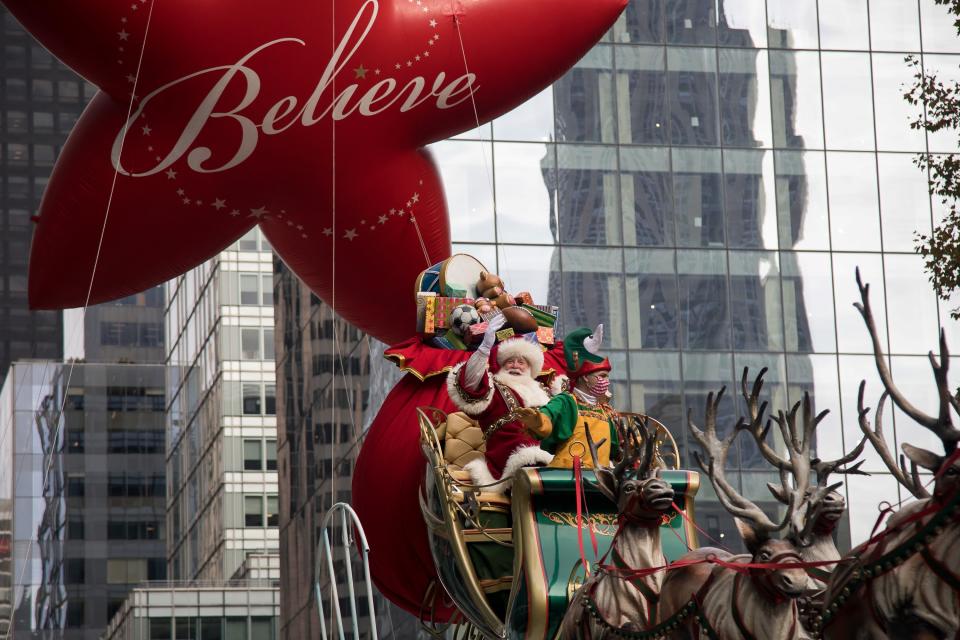 Santa float in the Macy's Thanksgiving Day Parade 2021