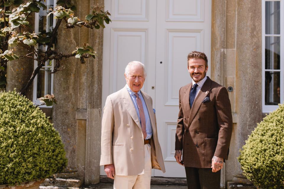 The King at his Highgrove home with David Beckham, who has become an ambassador for the King’s Foundation (Courtney Louise Photography/PA) (Courtney Louise Photography)