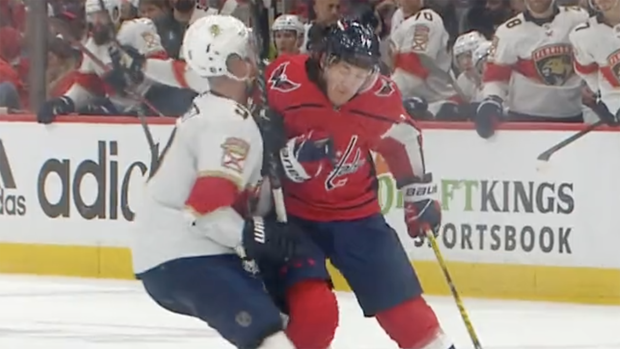 Did T.J. Oshie get away with an illegal hit in Monday's Capitals-Panthers playoff game?