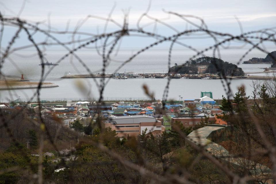 A general view of Yeonpyeong island, near the 'northern limit line' sea boundary with North Korea (AFP via Getty Images)