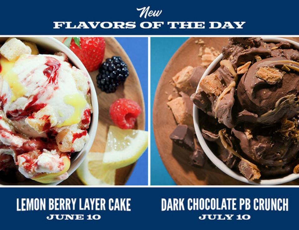 Culver’s is introducing two new frozen custard flavors just in time for summer: Lemon Berry Layer Cake on June 10 and Dark Chocolate PB Crunch on July 10.