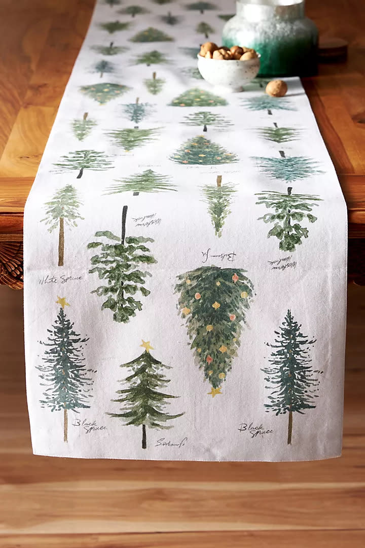 Holiday Tree Table Runner. (Image via Anthropologie)