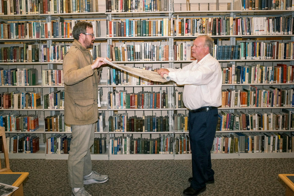 John Wilson and author Bruce Beveridge during an episode of 'How To with John Wilson.' 