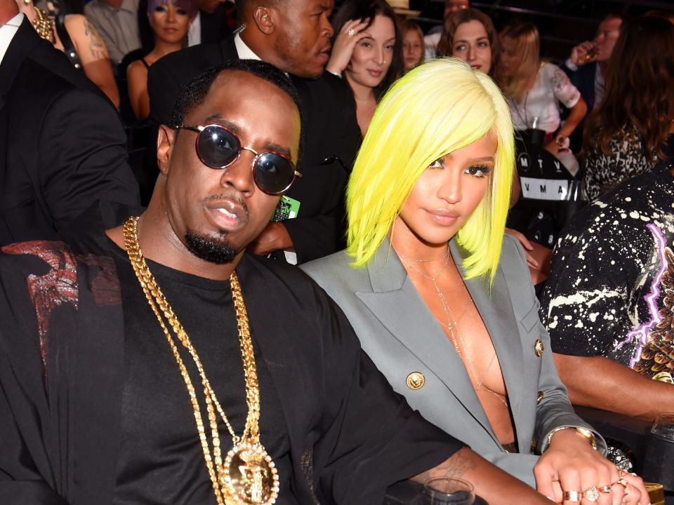 Sean 'Diddy' Combs and dancer Cassie attend the 2016 MTV Video Music Awards at Madison Square Garden in New York City.