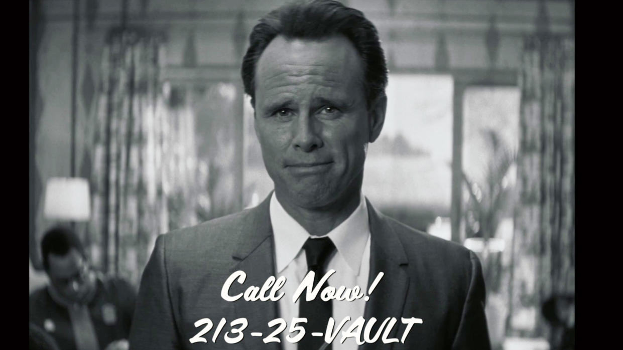  Actor Walton Goggins and a Vault-Tec phone number. 