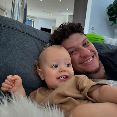 <p>Brittany Mahomes/Instagram</p> Patrick Mahomes with his son