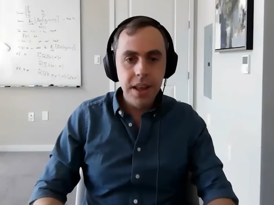 Former OpenAI researcher Paul Christiano now runs the Alignment Research Center (Screengrab/ YouTube)