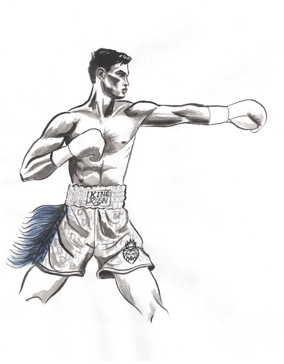 Sketch of Ryan Garcia's Dior fight outfit
