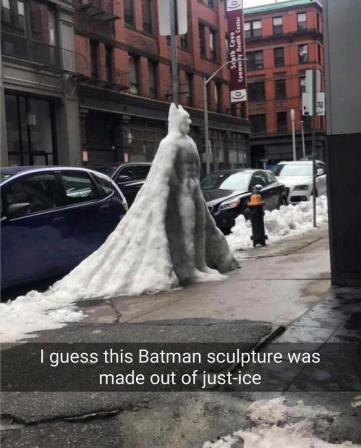bat man sculpturre made out of just-ice