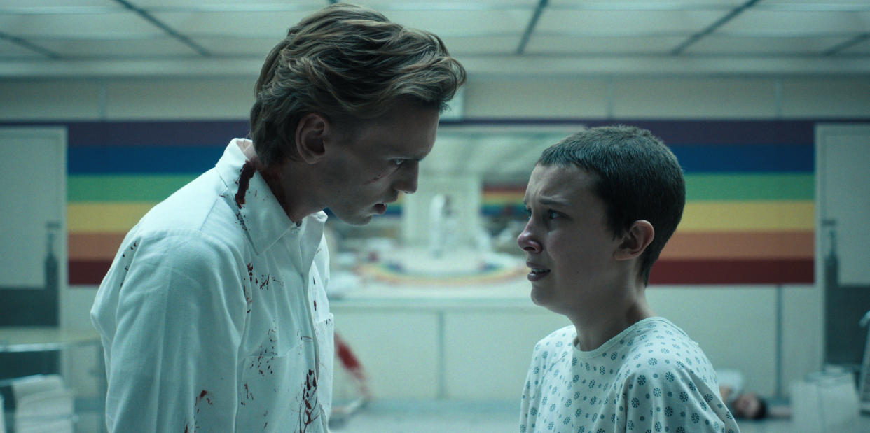Jamie Campbell Bower and Millie Bobby Brown in Stranger Things. (Photo: Courtesy of Netflix)