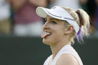 Bethanie Mattek-Sands of the U.S.A. celebrates after winning her match against Ana Ivanovic of Serbia at the Wimbledon Tennis Championships in London, July 1, 2015. REUTERS/Stefan Wermuth