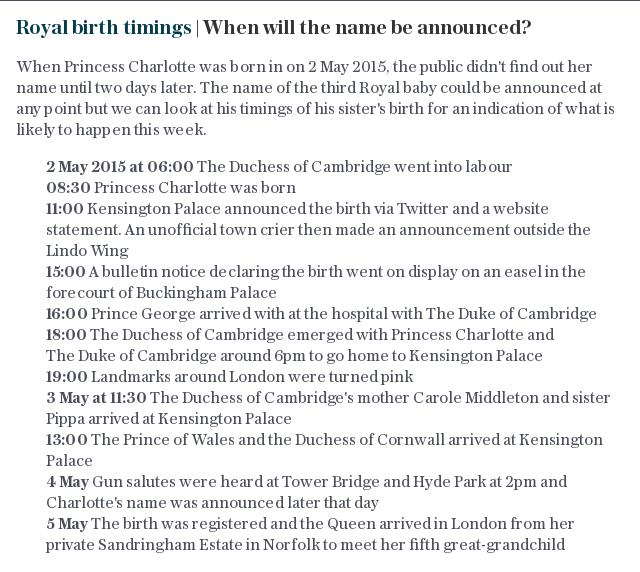 Royal birth timings | When will the name be announced?