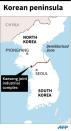 Map locating the Kaesong joint industrial complex, a South Korean-funded complex which is a crucial source of hard currency revenue for North Korea