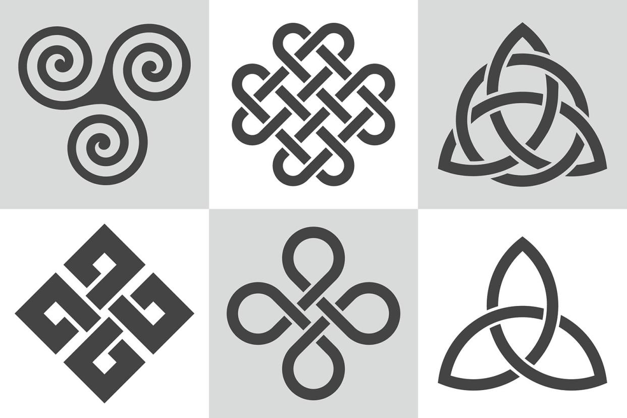 Six different celtic knot designs