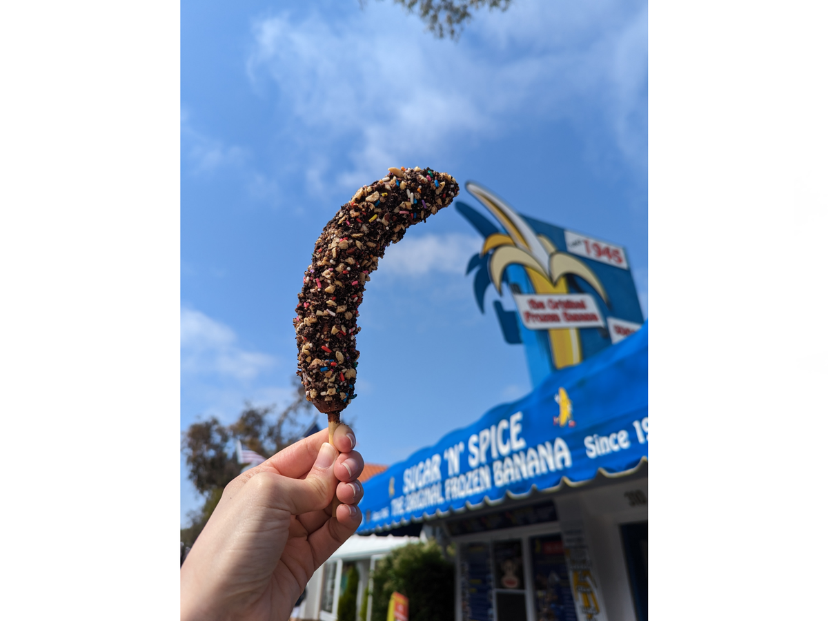 Frozen bananas dipped in chocolate are a must-try when visiting Newport Beach (Nicola Brady)