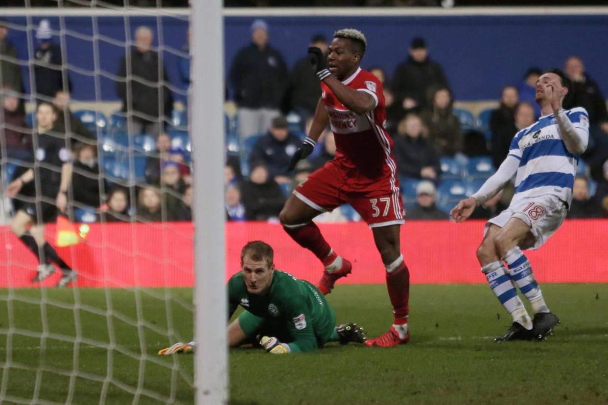 Adama Traore scores a third goal past Alex Smithies of Queens Park Rangers: Getty Images